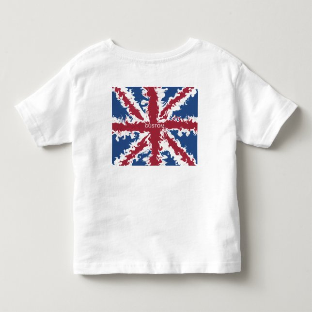 Union Jack Custom typography top  ,UK Liquid Art (Back)