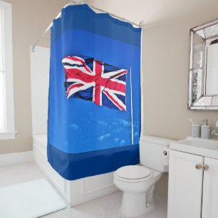 Union Jack Faux Shower Curtain
