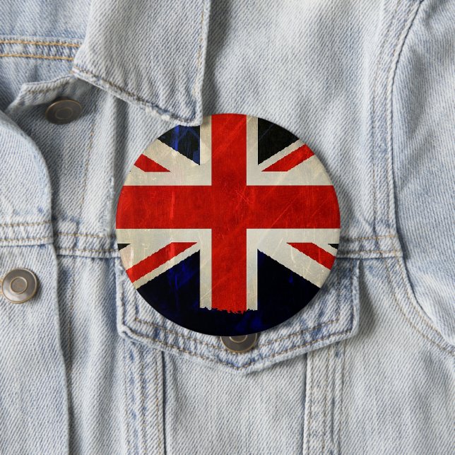 Union Jack flag 10 Cm Round Badge (In Situ)