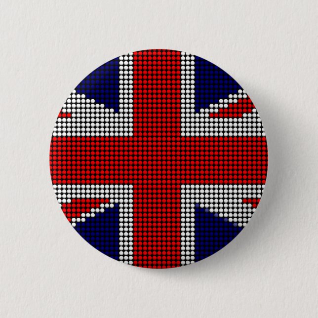 Union jack flag british flag 6 cm round badge (Front)