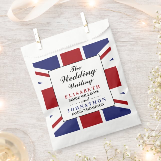 Union Jack Flag British Wedding Favour Bag (Clipped)