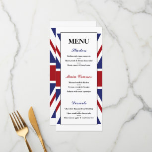 Union Jack Flag British Wedding Menu