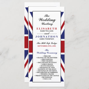 Union Jack Flag British Wedding Program