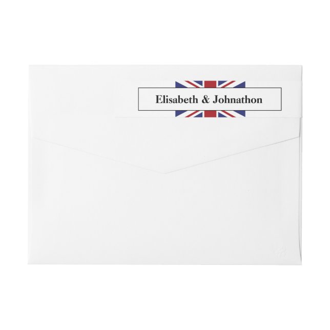 Union Jack Flag British Wedding Wrap Around Label (Back)