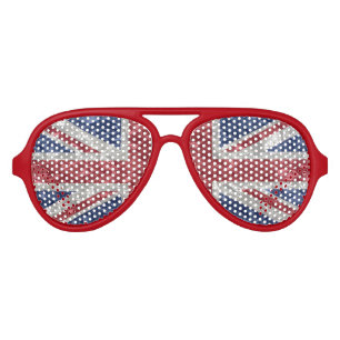 Union Jack Flag - Crinkled Aviator Sunglasses