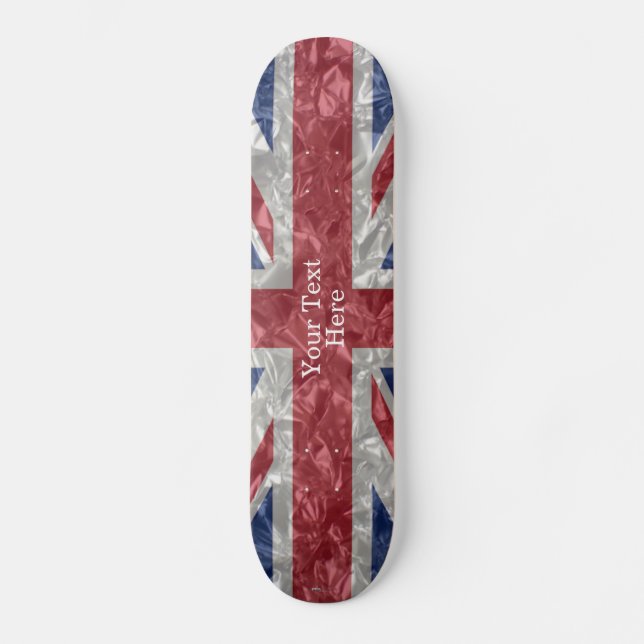 Union Jack Flag - Crinkled Skateboard (Front)