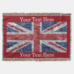 Union Jack Flag - Crinkled Throw Blanket