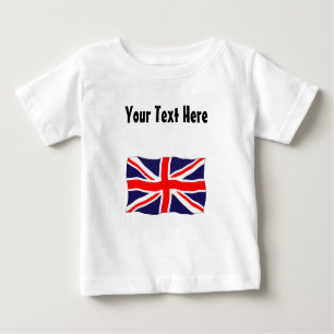 Union Jack Flag - Customisable With Your Text! Baby T-Shirt