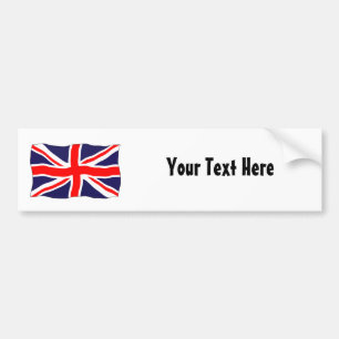Union Jack Flag - Customisable With Your Text! Bumper Sticker