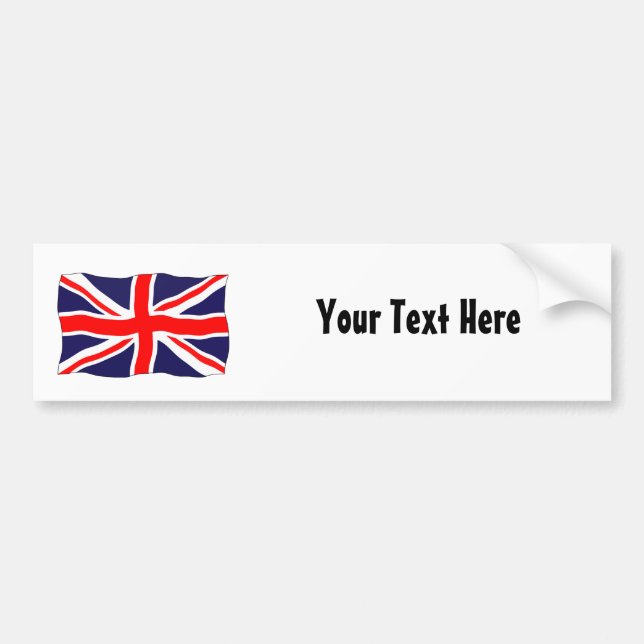 Union Jack Flag - Customisable With Your Text! Bumper Sticker (Front)