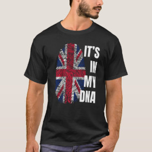 Union Jack Flag Dna Fingerprint Great Britain  1 T-Shirt