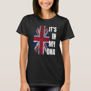 Union Jack Flag Dna Fingerprint Great Britain  1 T-Shirt