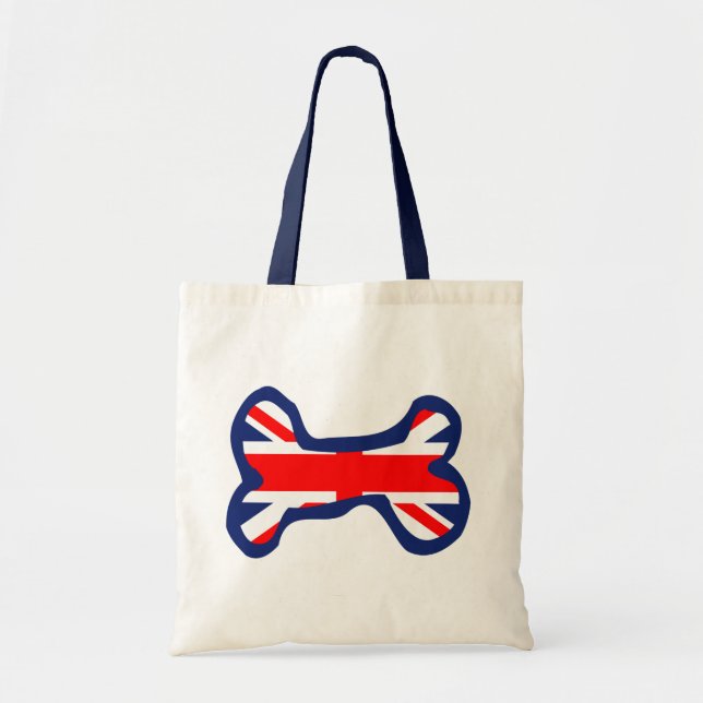 Union Jack Flag Dog Bone Art Tote Bag (Front)