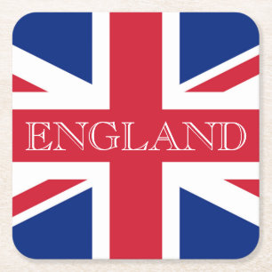 Union Jack Flag England coastercnt Square Paper Coaster