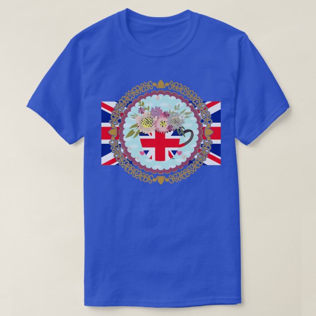 Union Jack Flag For Kids & Jubilee Teacup For Brit T-Shirt (Design Front)