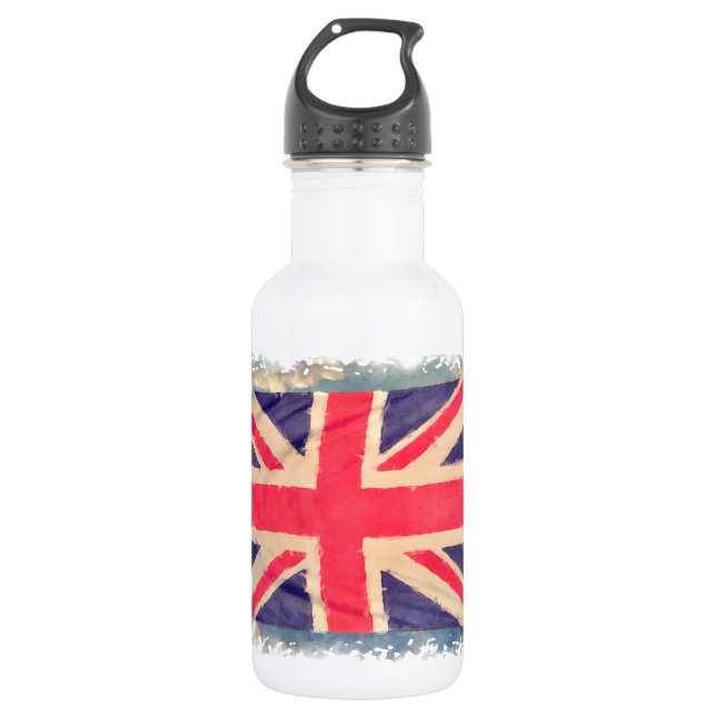 UNION JACK FLAG grunge 532 Ml Water Bottle (Front)