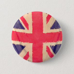 UNION JACK FLAG grunge 6 Cm Round Badge
