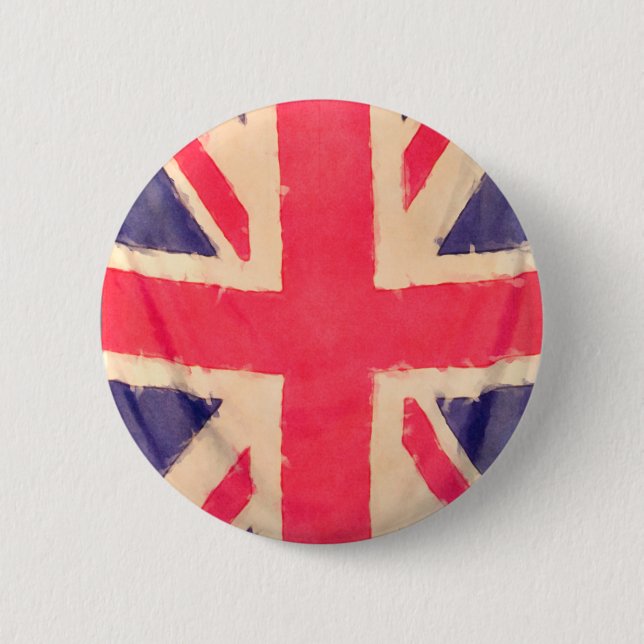 UNION JACK FLAG grunge 6 Cm Round Badge (Front)
