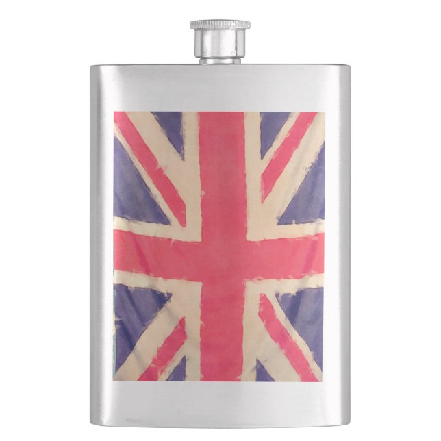 UNION JACK FLAG grunge Hip Flask (Front)