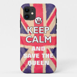 UNION JACK FLAG grunge / KEEP CALM + your text iPhone 11 Case