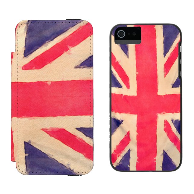 UNION JACK FLAG grunge + your idea Incipio iPhone Wallet Case (Side by Side)