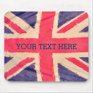 UNION JACK FLAG grunge + your text Mouse Pad