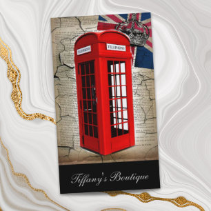union jack flag jubilee crown red telephone booth business card