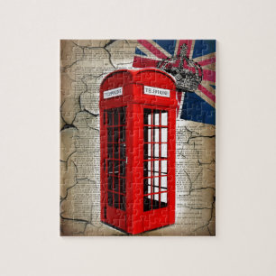 union jack flag jubilee crown red telephone booth jigsaw puzzle