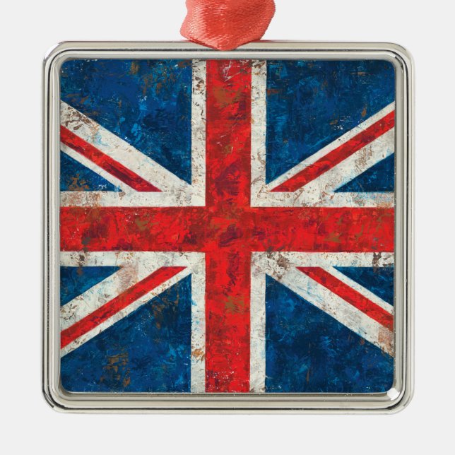 Union Jack Flag Metal Ornament (Front)