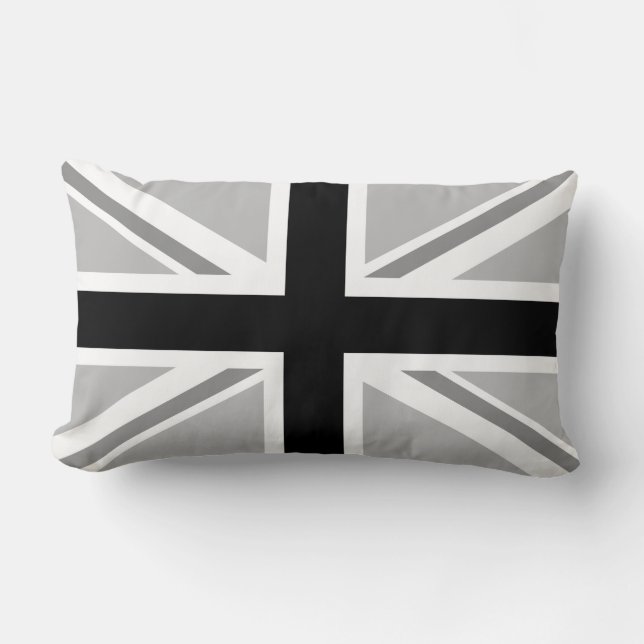 Union Jack/Flag Monochrome Lumbar Cushion (Front)