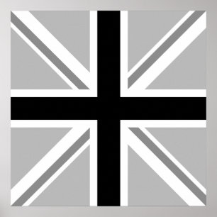 Union Jack/Flag Monochrome Poster