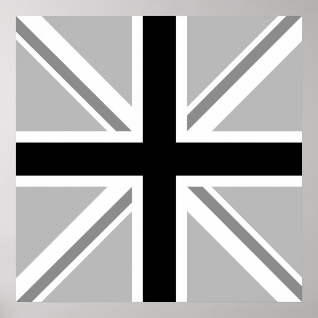 Union Jack/Flag Monochrome Poster (Front)