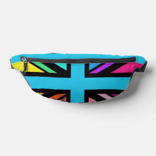 Union Jack/Flag Multicolored+Black Design Bum Bags