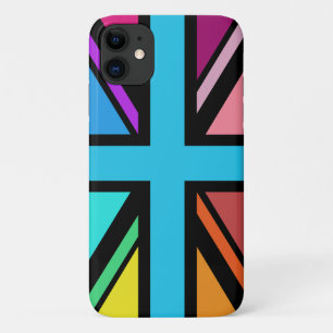Union Jack/Flag Multicolored+Black Design iPhone 11 Case