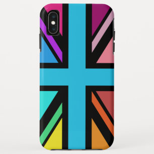 Union Jack/Flag Multicolored+Black Design iPhone XS Max Case
