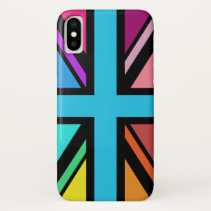 Union Jack/Flag Multicolored+Black Design iPhone X Case