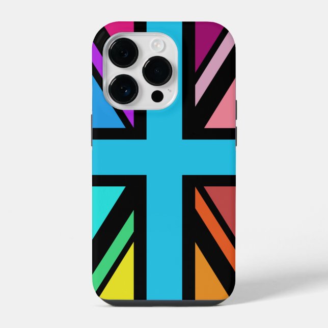 Union Jack/Flag Multicolored+Black Design iPhone Case (Back)