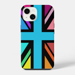 Union Jack/Flag Multicolored+Black Design iPhone 14 Case