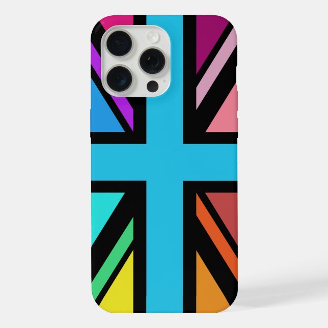 Union Jack/Flag Multicolored+Black Design iPhone Case (Back)