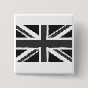 Union Jack flag of the UK - Chrome 15 Cm Square Badge