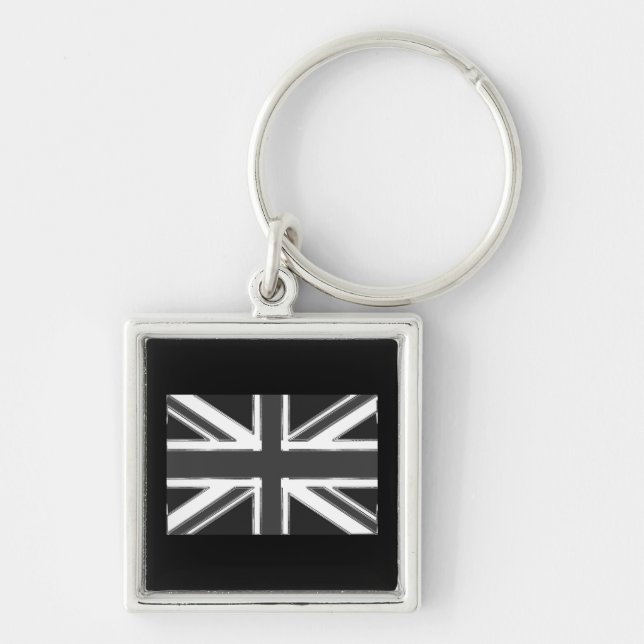 Union Jack flag of the UK - Chrome Key Ring (Front)