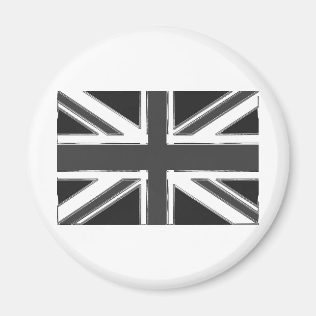 Union Jack flag of the UK - Chrome Magnet (Front)