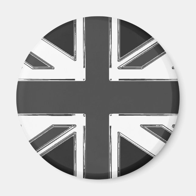 Union Jack flag of the UK - Chrome Magnet (Front)