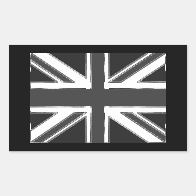 Union Jack flag of the UK - Chrome Rectangular Sticker (Front)