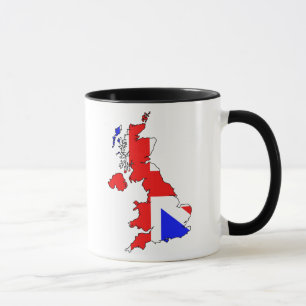Union Jack Flag on British Map Mug
