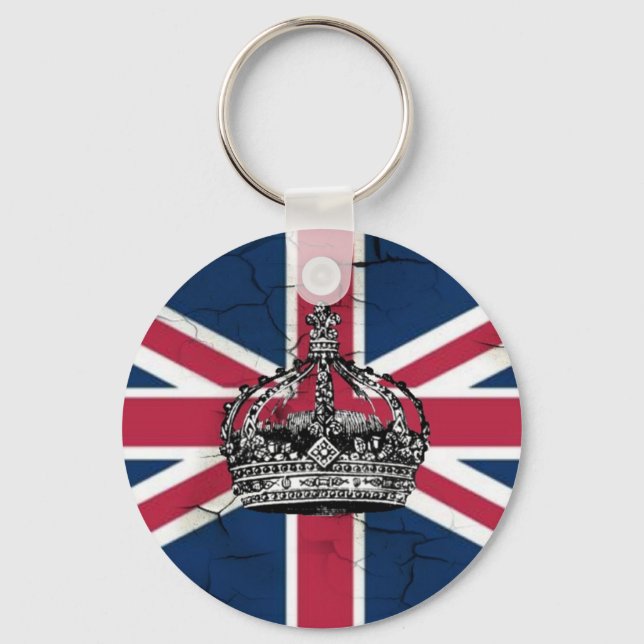 Union Jack Flag Queen of England Diamond Jubilee Key Ring (Front)