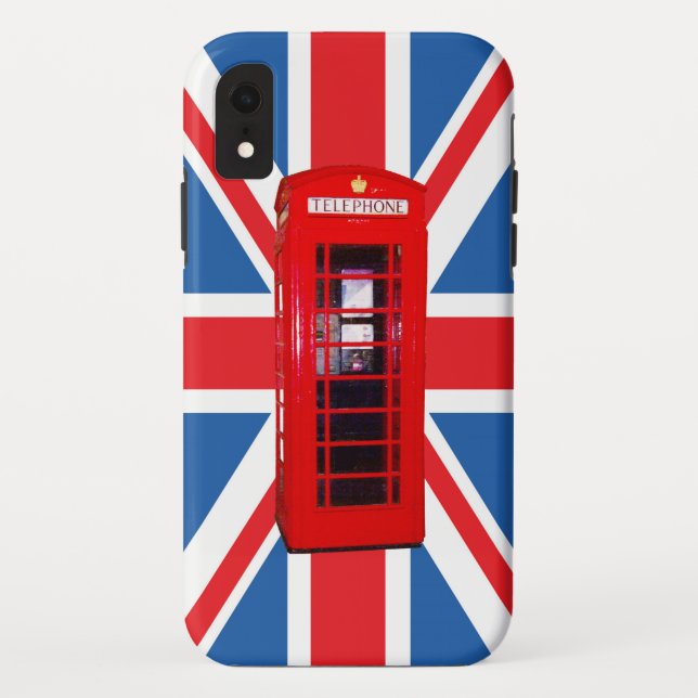 Union Jack/Flag & Red Phone Box Design Case-Mate i Case-Mate iPhone Case (Back)