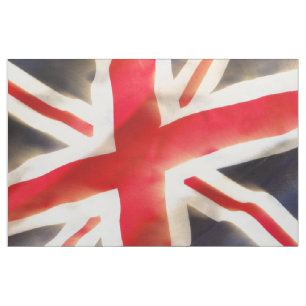 Union jack flag waving in the wind fabric