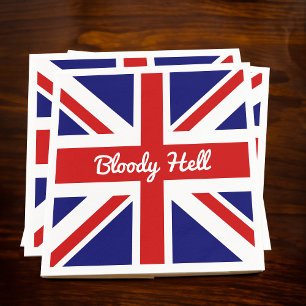 Union Jack Flag with Funny Quote Square Paper  Napkin
