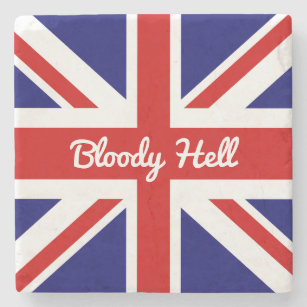 Union Jack Flag with Funny Quote Stone Coaster